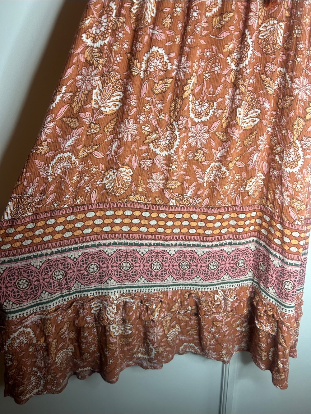 Knox Rose Rust Floral Boho Maxi Dress - Picture 4 of 8
